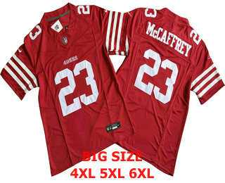 Mens San Francisco 49ers #23 Christian McCaffrey Red FUSE Limited Vapor Stitched Jersey